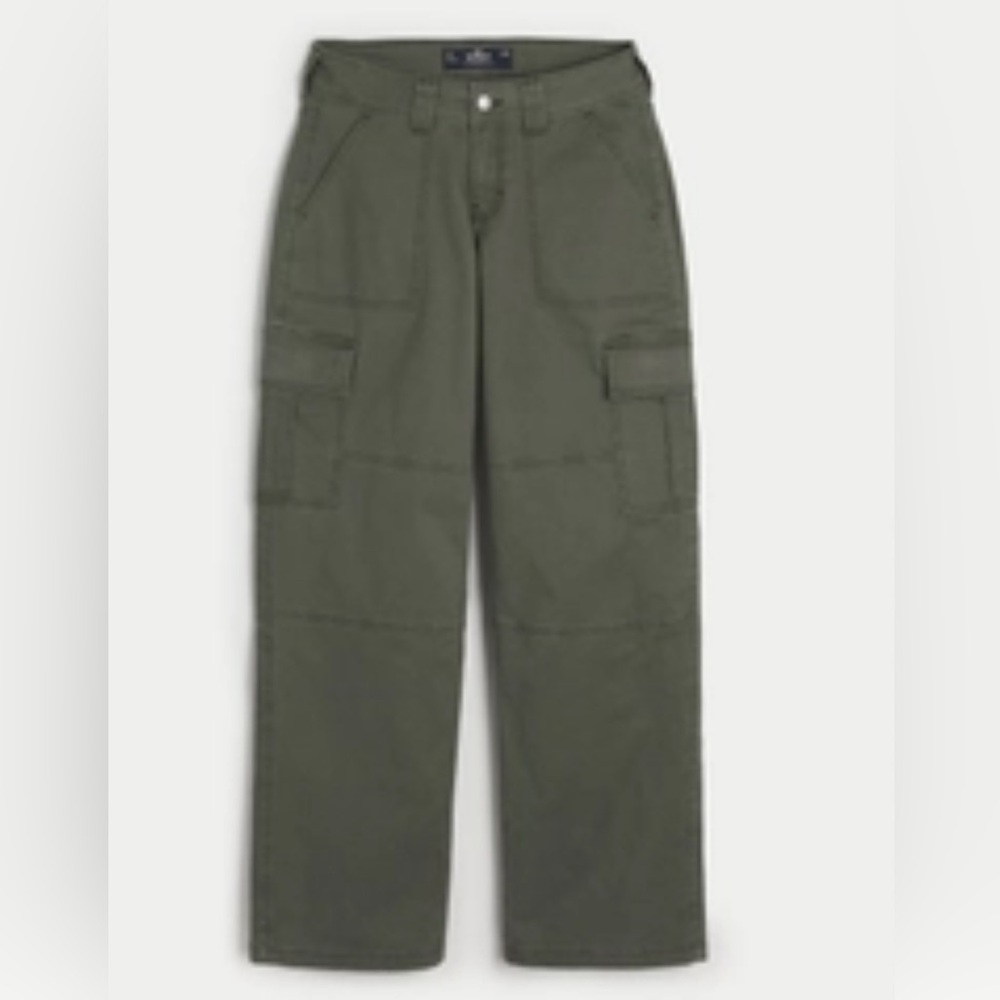 Olive Green Low-rise Cargo Pants